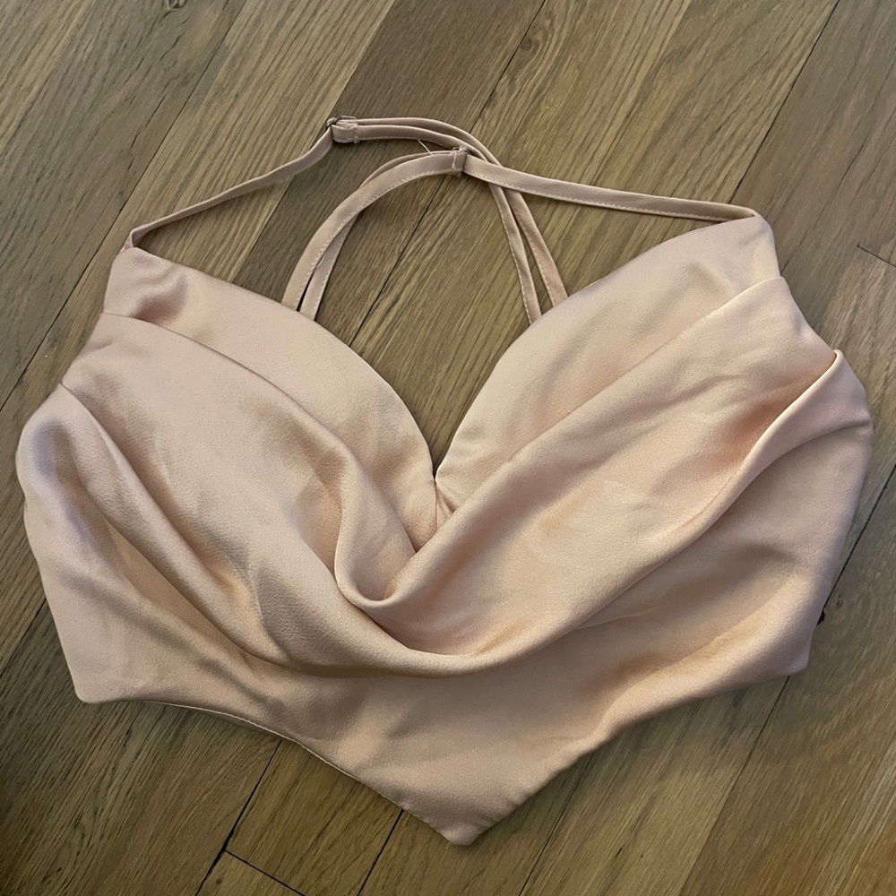 Elegant Peach Halter Top